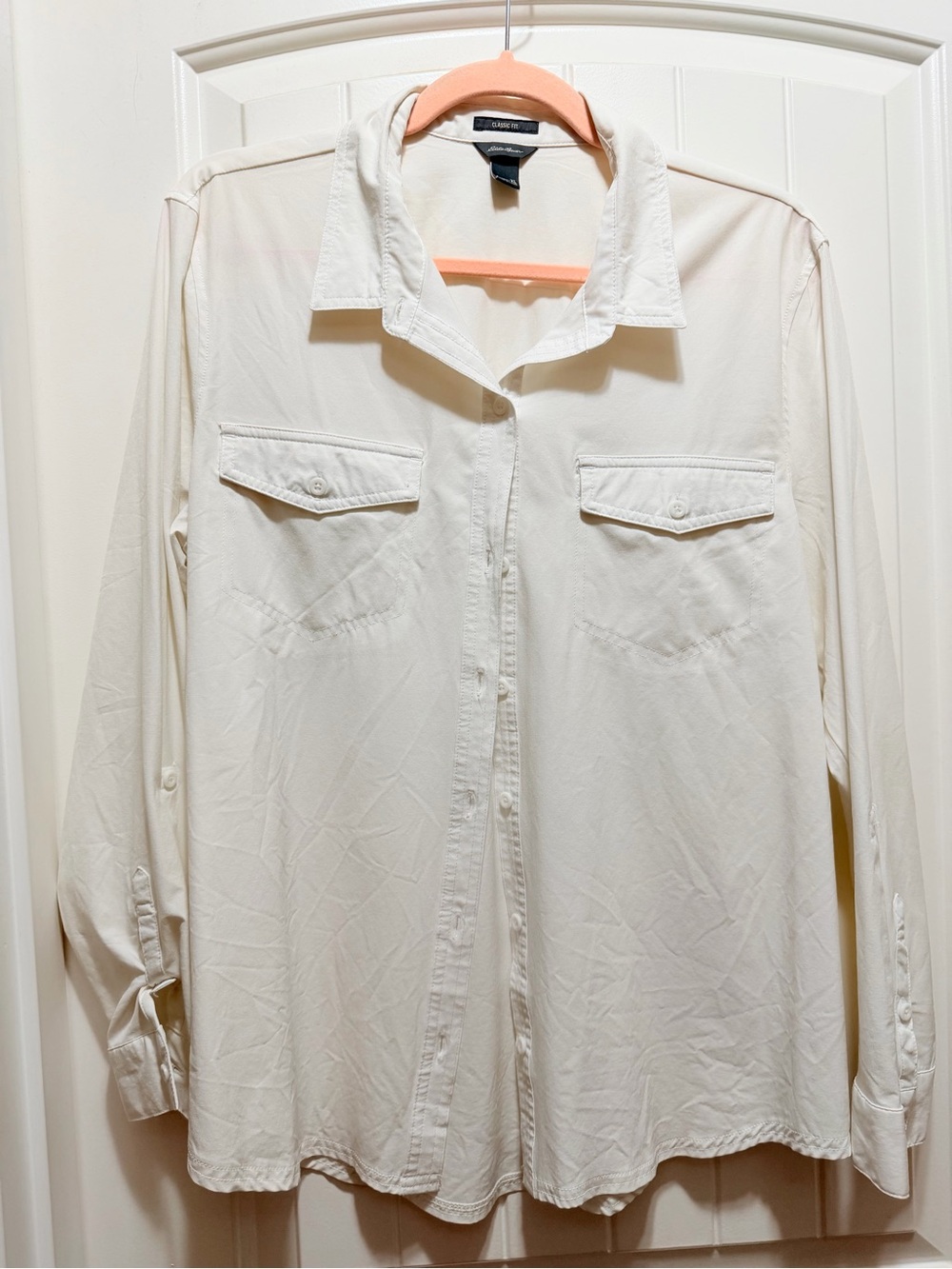 Eddie Bauer white Button-Up Shirt breathable